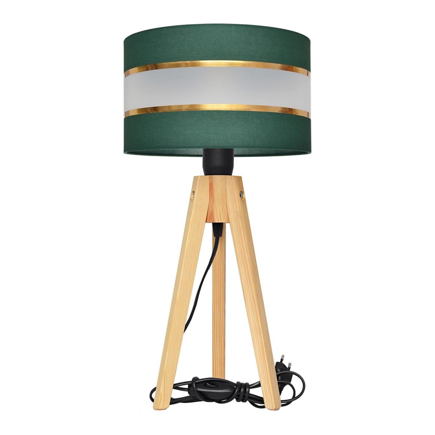 Lampada da tavolo HELEN 1xE27/60W/230V verde/oro/pino