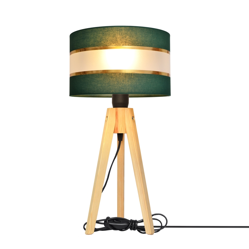 Lampada da tavolo HELEN 1xE27/60W/230V verde/oro/pino