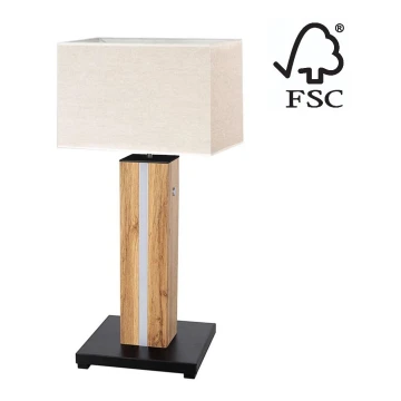 Lampada da tavolo LED dimmerabile FLAME 1xE27/40W+ LED/4,6W/230V quercia – FSC certificato