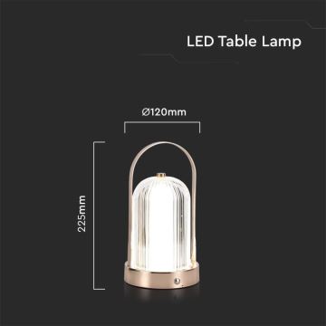 LED Lampada da tavolo touch ricaricabile e dimmerabile LED/1W/5V 3000-6000K 1800 mAh oro