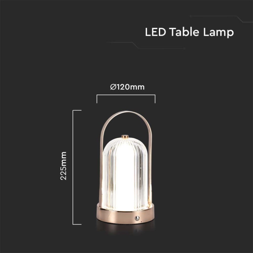 LED Lampada da tavolo touch ricaricabile e dimmerabile LED/1W/5V 3000-6000K 1800 mAh rame