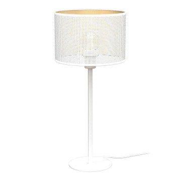 Lampada da tavolo LOFT SHADE 1xE27/60W/230V diametro 25 cm bianco/oro