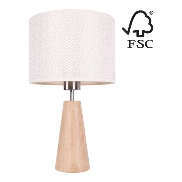 Lampada da tavolo MERCEDES 1xE27/40W/230V diametro 43 cm color crema/quercia – FSC certificato