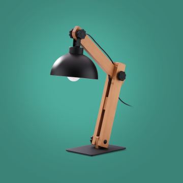 Lampada da tavolo OSLO 1xE27/60W/230V nero/legno