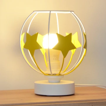 Lampada da tavolo per bambini STARS 1xE27/15W/230V giallo/bianco