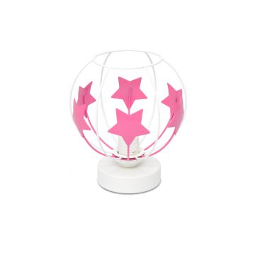 Lampada da tavolo per bambini STARS 1xE27/15W/230V rosa/bianco