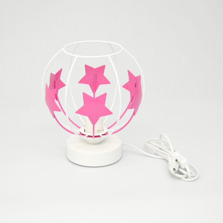 Lampada da tavolo per bambini STARS 1xE27/15W/230V rosa/bianco