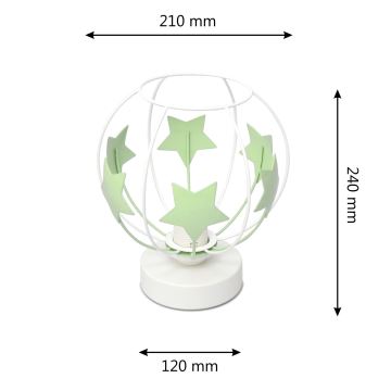 Lampada da tavolo per bambini STARS 1xE27/15W/230V verde/bianco