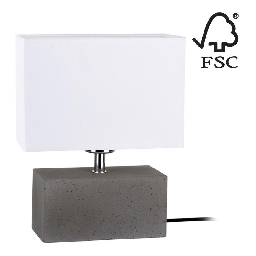 Lampada da tavolo STRONG DOUBLE 1xE27/25W/230V calcestruzzo - certificato FSC