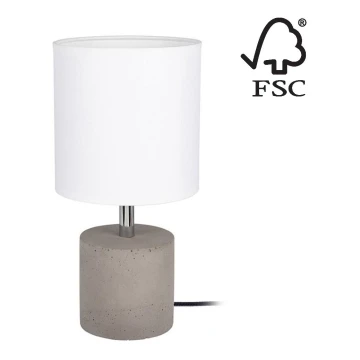 Lampada da tavolo STRONG ROUND 1xE27/25W/230V calcestruzzo - certificato FSC