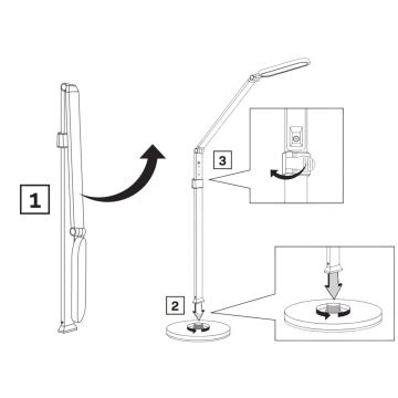 Lampada da terra touch LED dimmerabile FERRARA LED/13W/230V 3000/4000/6000K nero