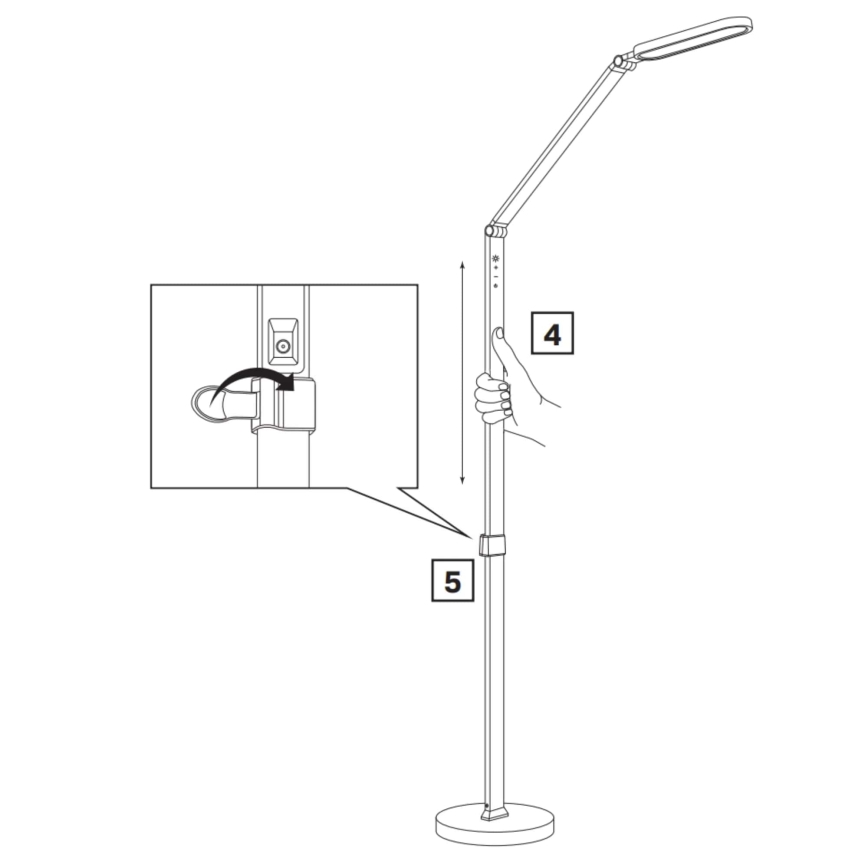 Lampada da terra touch LED dimmerabile FERRARA LED/13W/230V 3000/4000/6000K nero