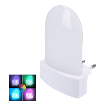 Lampada di orientamento LED RGB con sensore LED/0,5W/230V