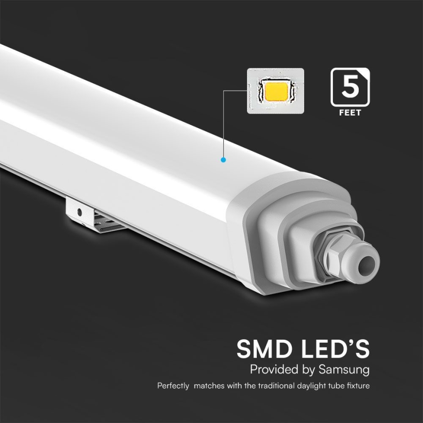 Lampada fluorescente tecnica LED SAMSUNG CHIP LED/48W/230V 6500K IP65 150 cm