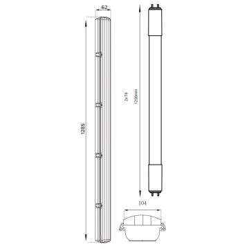 Lampada fluorescente tecnica LED T8 2xG13/18W/230V 4000K IP65