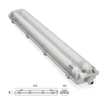 Lampada fluorescente tecnica LED T8 2xG13/9W/230V 4000K IP65 67,5 cm