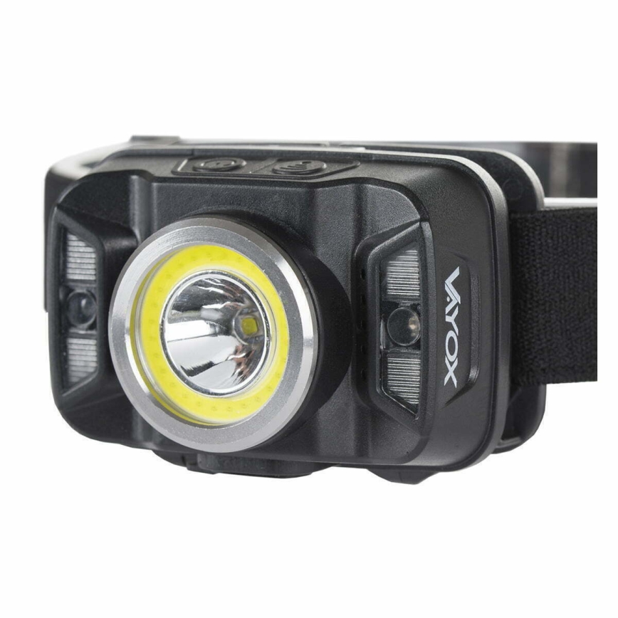 LED Dimmerabile rechargeable headlamp con sensore e luce rossa LED/15W/5V IP66 430 lm 24 h 1800 mAh