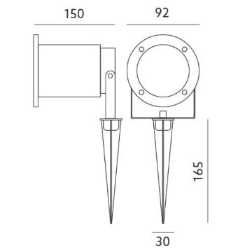 Lampada LED da esterno BLAKE 2 GU10/4W/230V