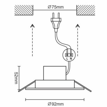 Lampada LED da incasso per bagni LED/7W/230V 3000K bianco IP44