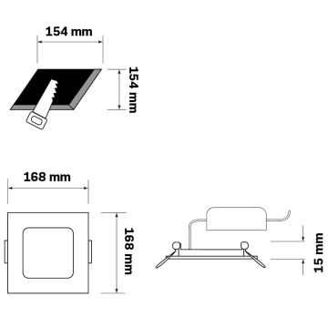 Lampada LED da incasso RIGEL LED/10W/230V 4000K 16,8x16,8 cm nero