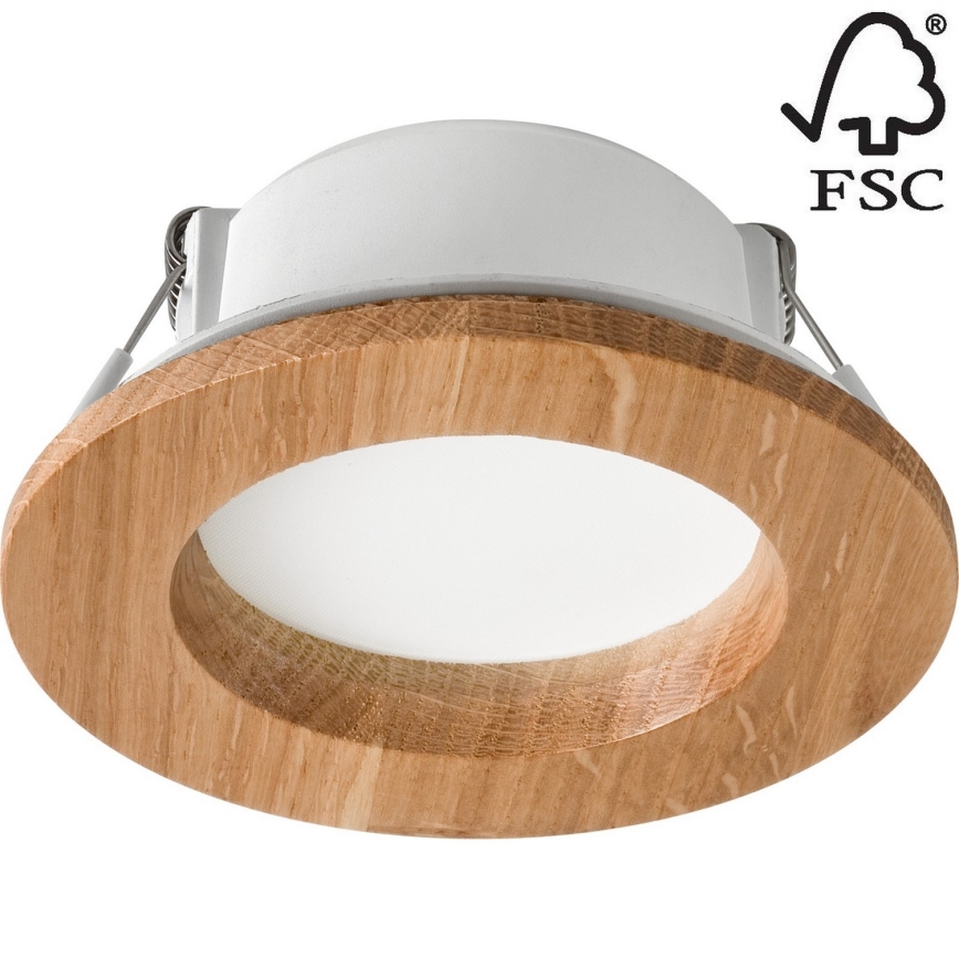 Lampada LED da incasso WOODY SPOT LED/5,5W/230V 4000K quercia ø 10 cm