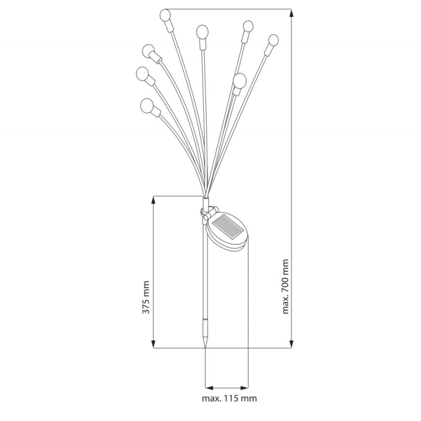 Lampada LED solare FIORINI LED/1,2V 600mAh IP44 nero