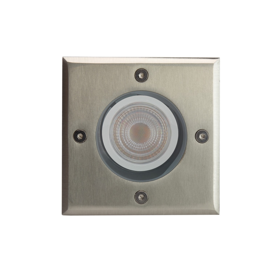 Lampada segnapasso da esterno LUKKA CONNECT 1xGU10/4W/230V IP67 cromo opaco quadrato