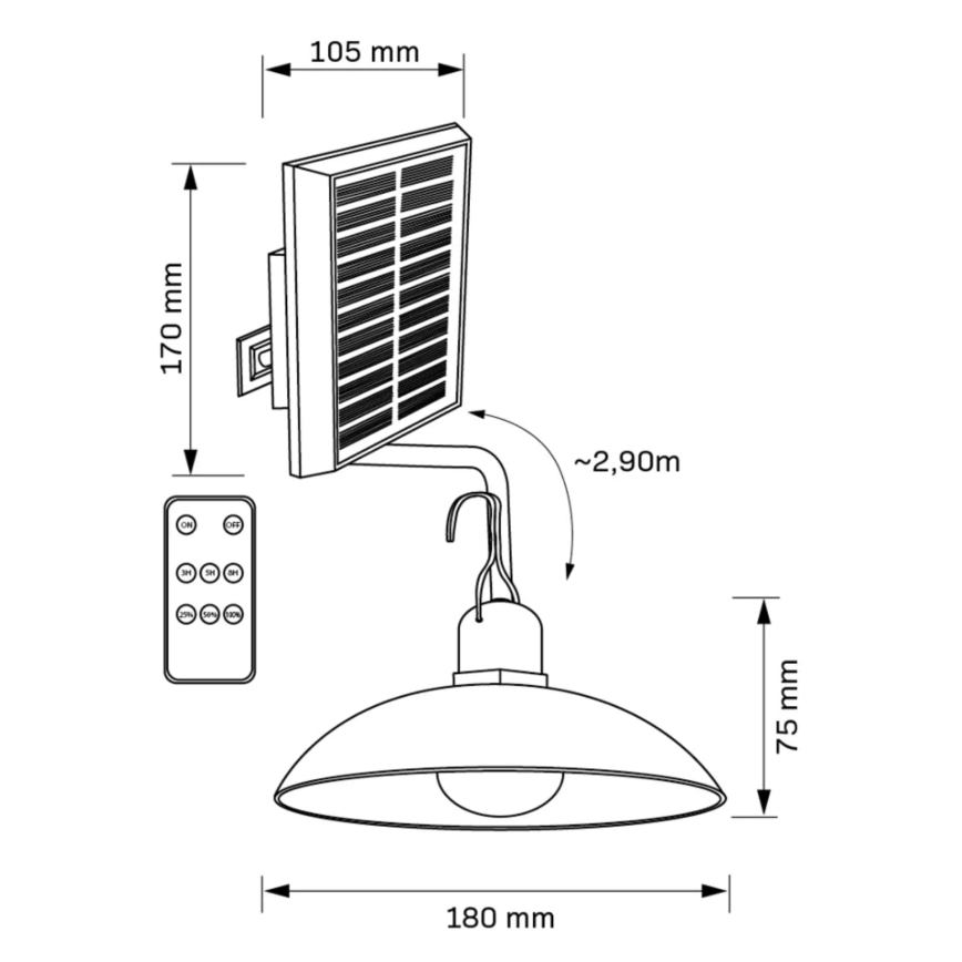 Lampada solare LED CELINA LED/1,8W/3,7V IP44 + telecomando