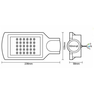 Lampada stradale LED LED/30W/170-400V IP67