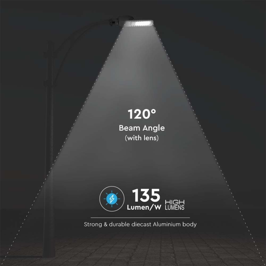Lampada stradale LED SAMSUNG CHIP LED/30W/230V 6500K grigio
