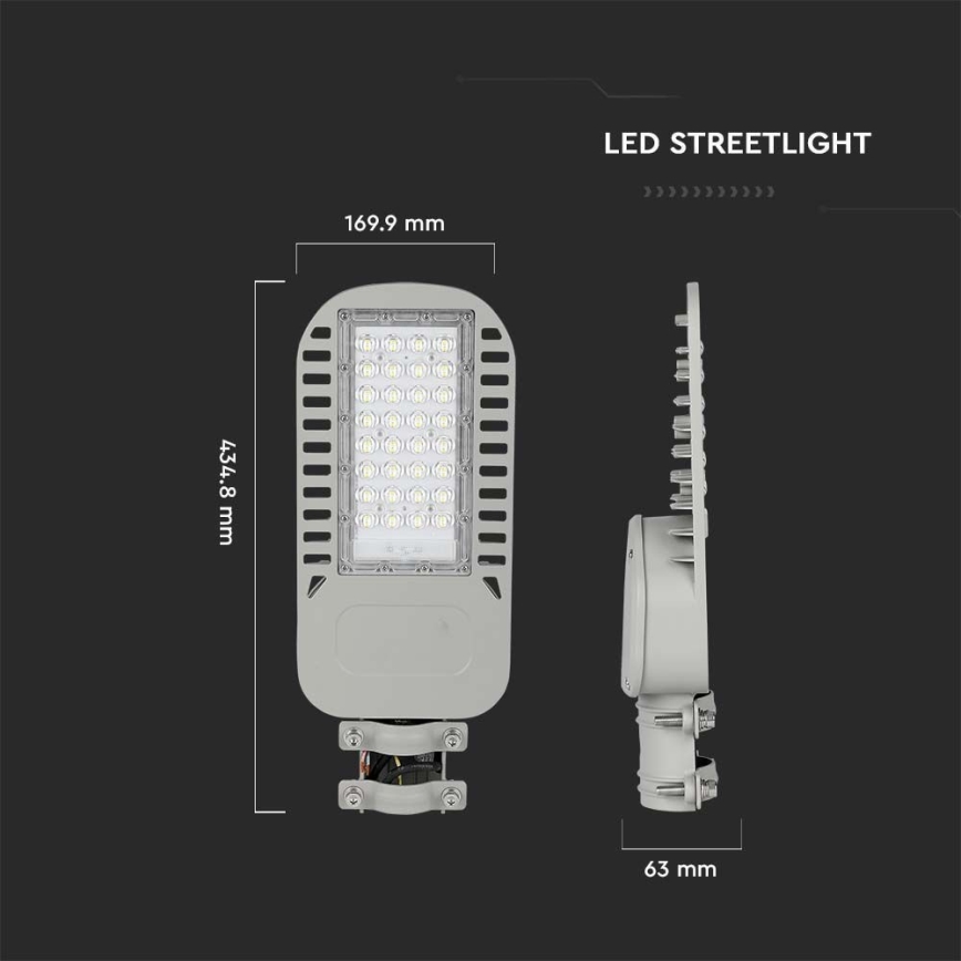 Lampada stradale LED SAMSUNG CHIP LED/50W/230V 4000K grigio