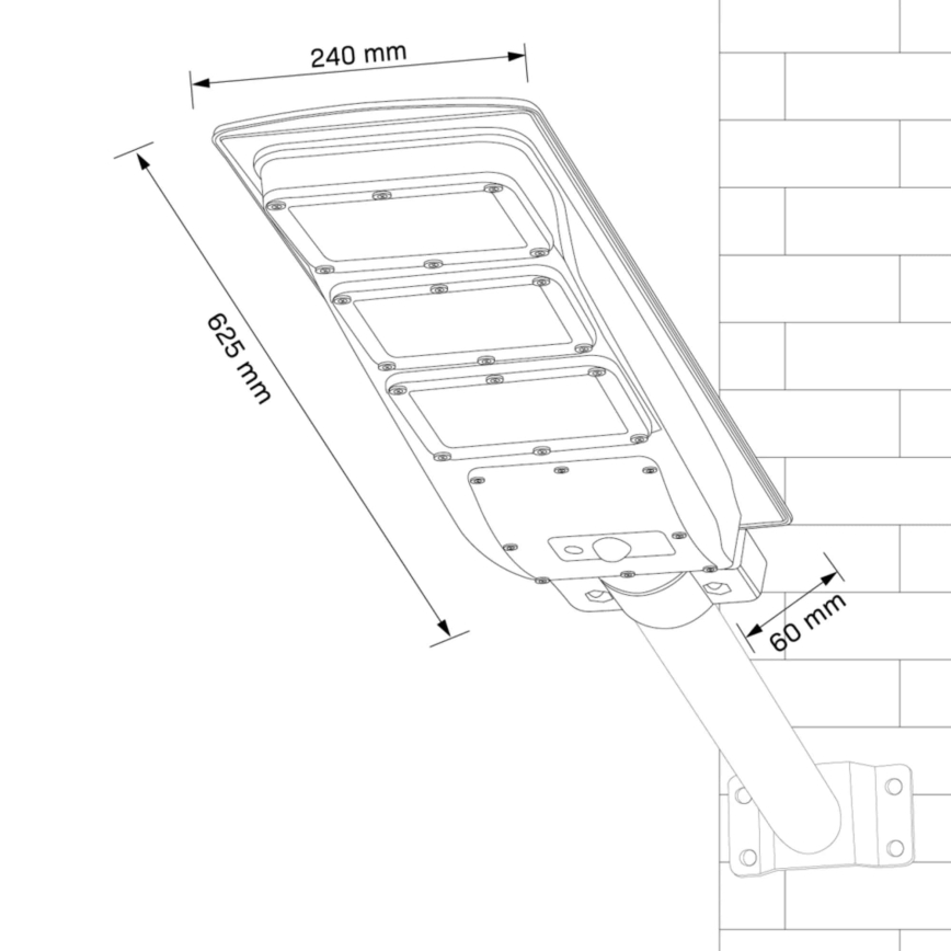 Lampada stradale solare LED con sensore STREET LED/10W/3,2V IP65 + telecomando