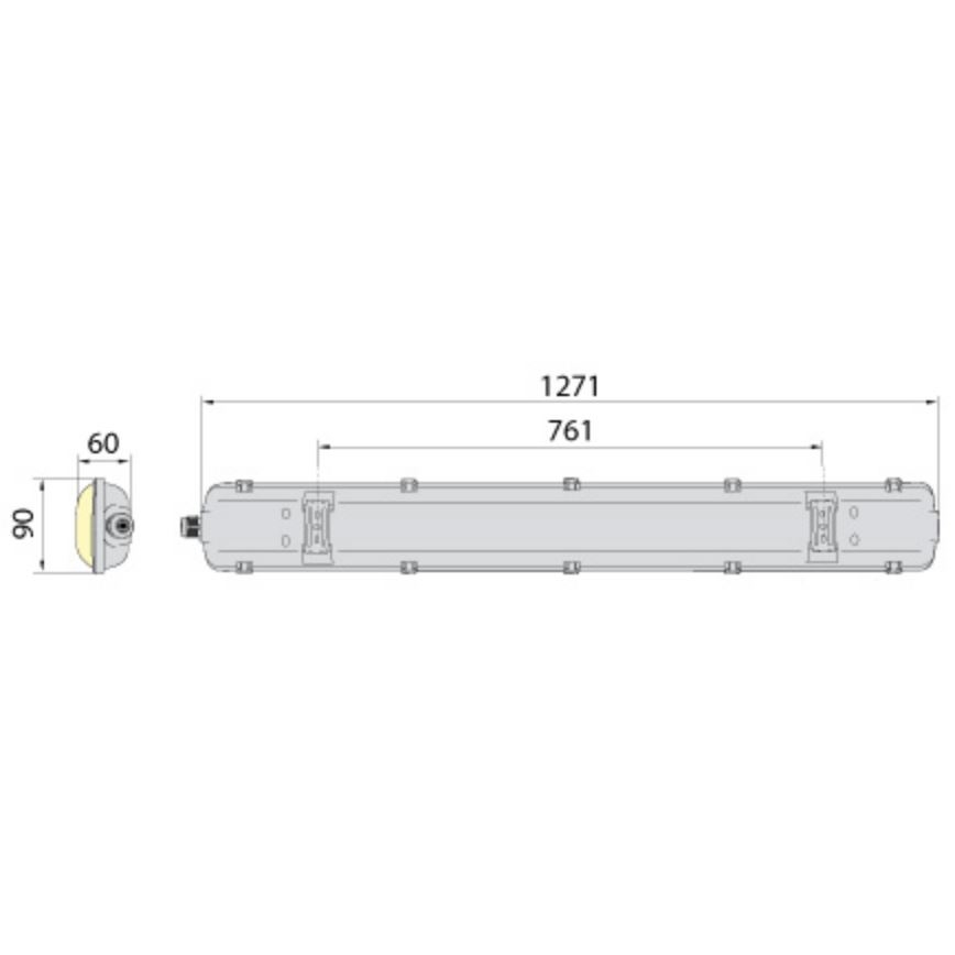 Lampada tecnica fluorescente 2xG13/18W/230V IP65 1270 mm