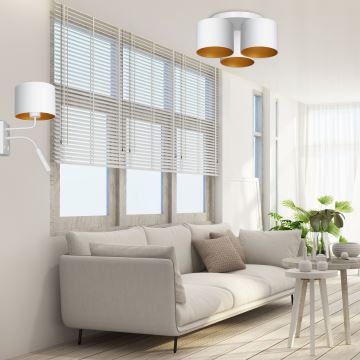 Lampadario a plafone ARDEN 3xE27/60W/230V bianco/oro