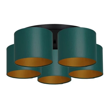 Lampadario a plafone ARDEN 5xE27/60W/230V verde/oro