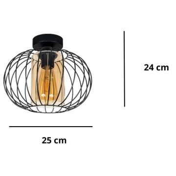 Lampadario a plafone CORRINI 1xE27/60W/230V diametro 25 cm nero/beige