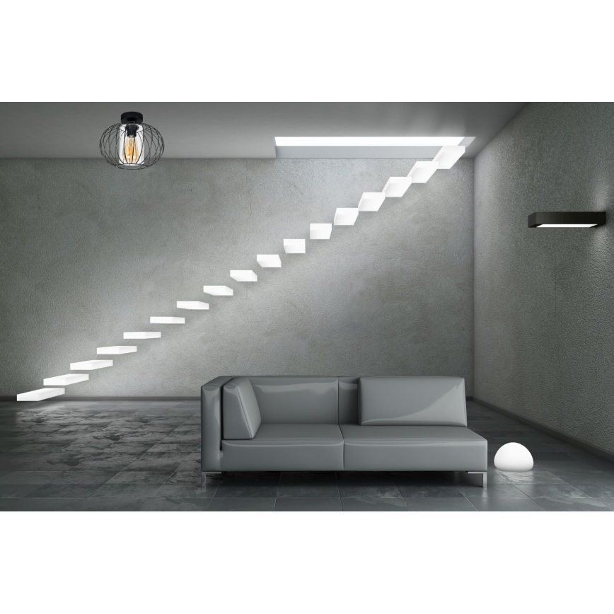 Lampadario a plafone CORRINI 1xE27/60W/230V diametro 25 cm nero/limpido