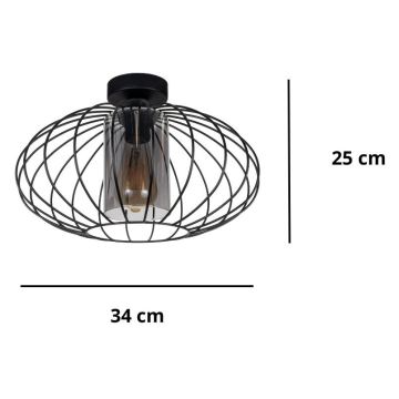 Lampadario a plafone CORRINI 1xE27/60W/230V diametro 34 cm nero/grigio