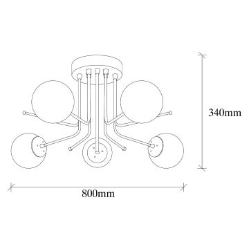 Lampadario a plafone DAISY 5xE27/40W/230V