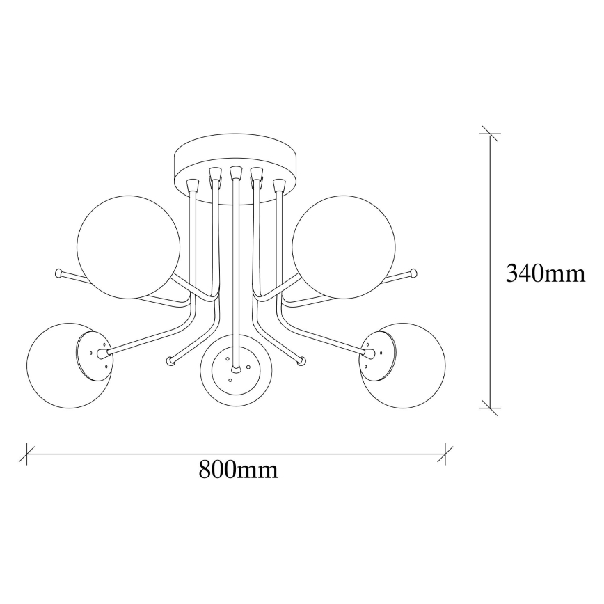 Lampadario a plafone DAISY 5xE27/40W/230V