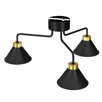 Lampadario a plafone DEMET 3xE27/60W/230V nero/oro