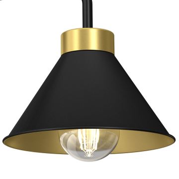 Lampadario a plafone DEMET 3xE27/60W/230V nero/oro