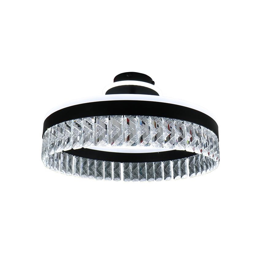 LED Dimmerabile cristallo Lampadario a plafone LED/75W/230V 3000-6500K nero + telecomando