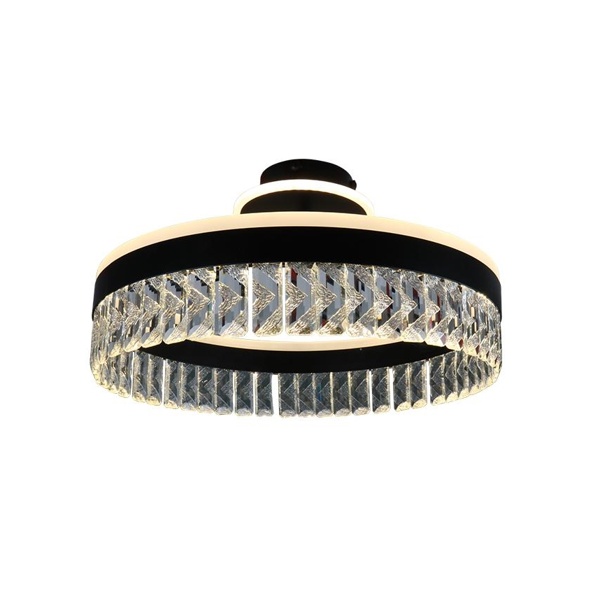 LED Dimmerabile cristallo Lampadario a plafone LED/75W/230V 3000-6500K nero + telecomando