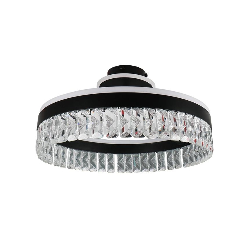 LED Dimmerabile cristallo Lampadario a plafone LED/75W/230V 3000-6500K nero + telecomando