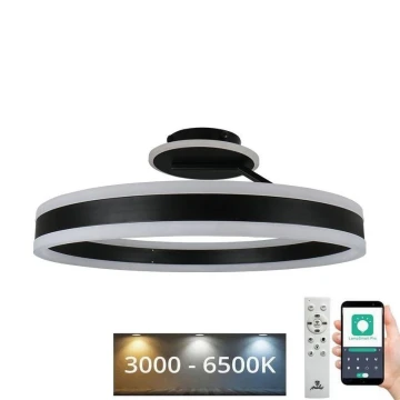 Lampadario a plafone LED dimmerabile LED/86W/230V 3000-6500K nero + telecomando