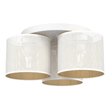 Lampadario a plafone LOFT SHADE 3xE27/60W/230V bianco/oro