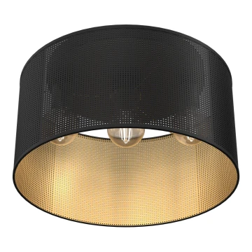 Lampadario a plafone LOFT SHADE 3xE27/60W/230V nero/oro