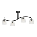 Lampadario a plafone LUCEA 4xE27/60W/230V nero/limpido