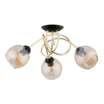 Lampadario a plafone MODENA 3xE27/60W/230V oro/nero/beige